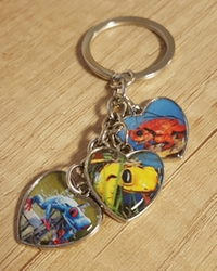 Porte clés_ 3 coeurs grenouilles